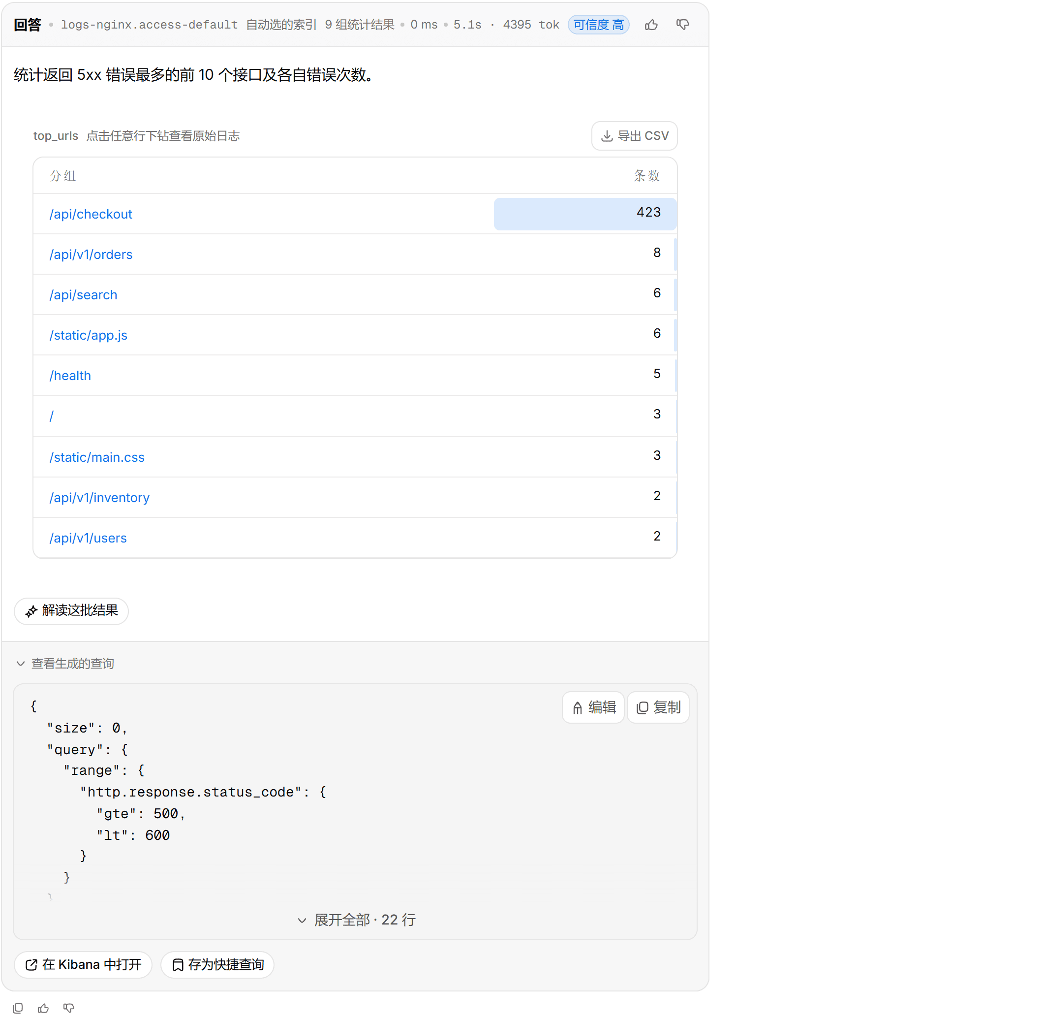 生成的查询