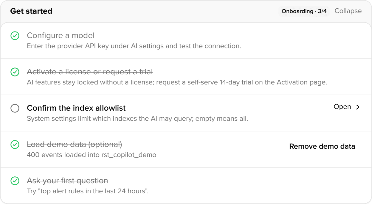 Onboarding checklist