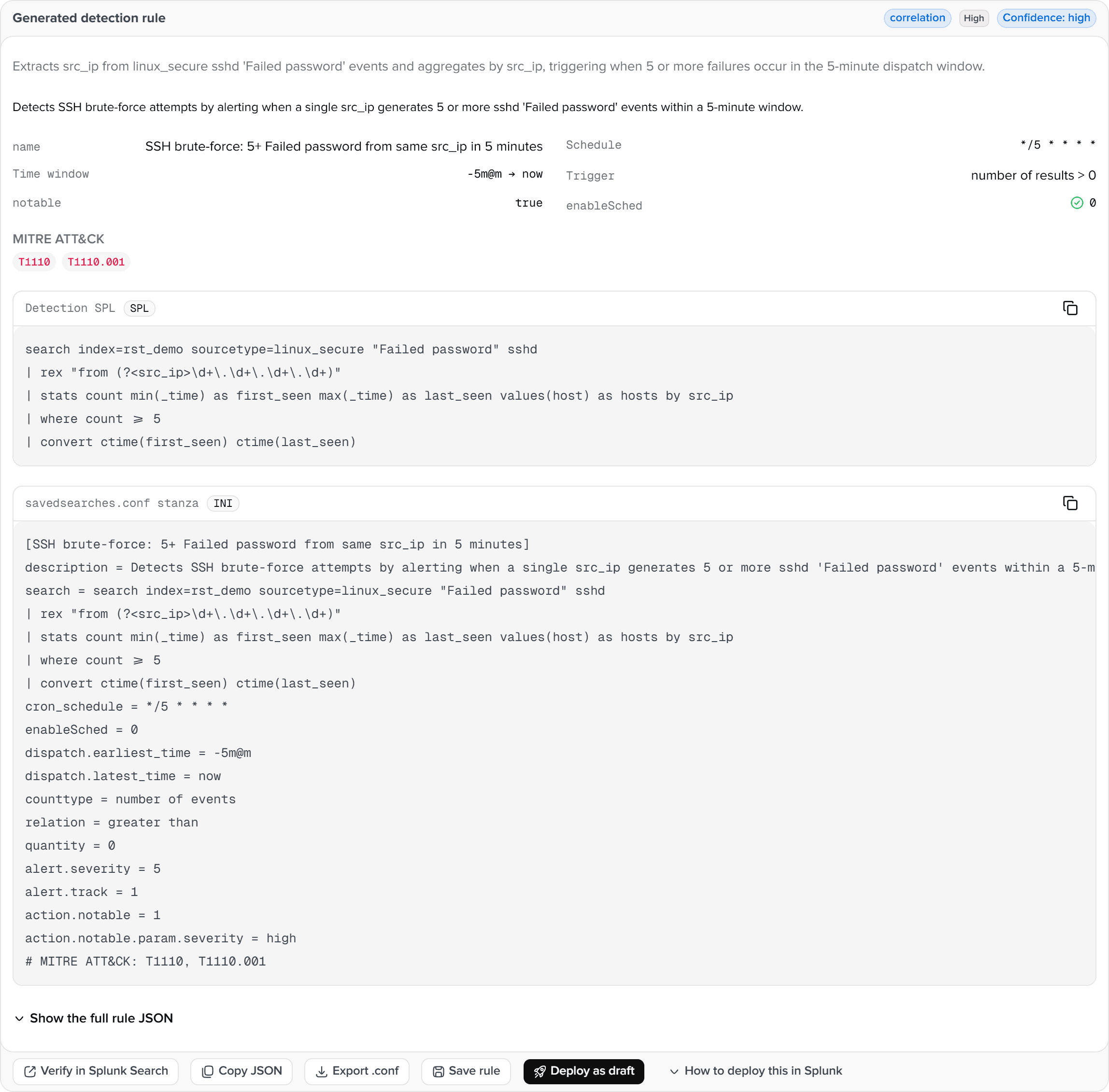 Generated rule